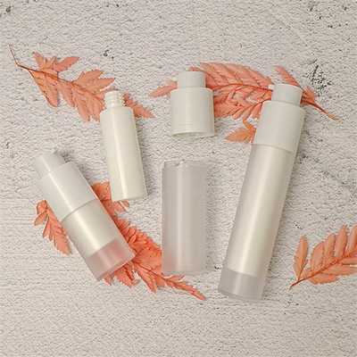 Rotary Matte White Plastic Airless Pump Cosmetic Packaging Electric Painting